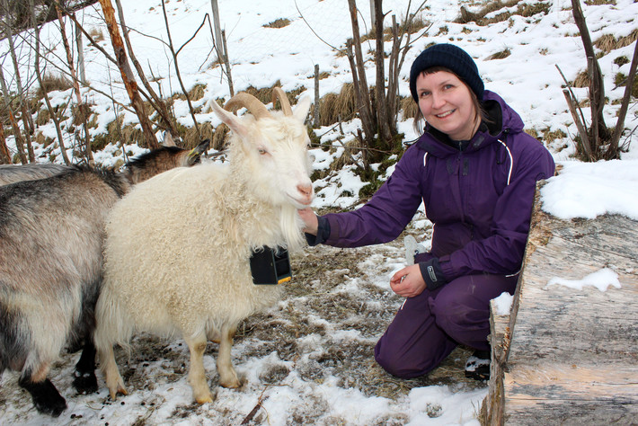 Hilde Myklebust Med Kvit Geit