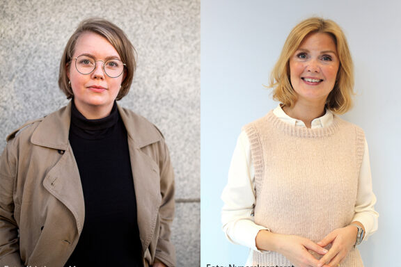 Kollasj Synnøve og Jorid med kreditering komprimert til nettside