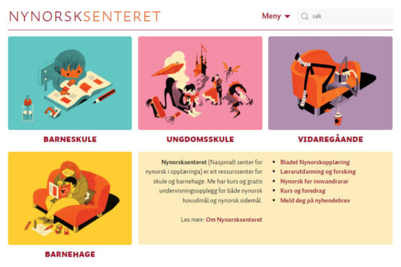Nynorsksenteret no skjermdump til nettside