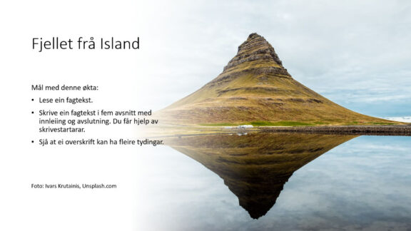 Fjellet fraa Island presentasjon