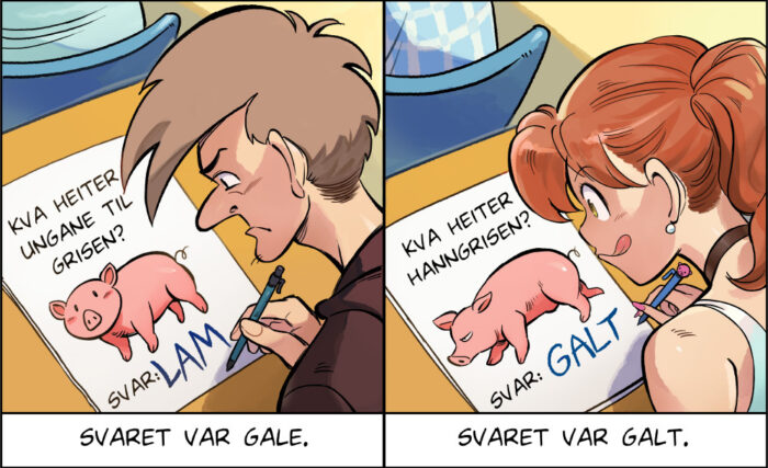 123 adjektiv gale