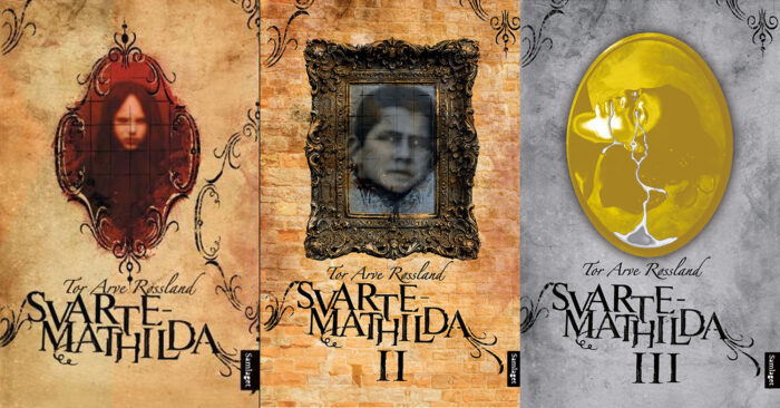 Kollasj med Svarte Mathilda bøkene til nettside