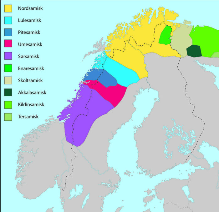 Samiske språk kart Ill Gaute Øvereng Nynorsk kultursentrum 01 01 002