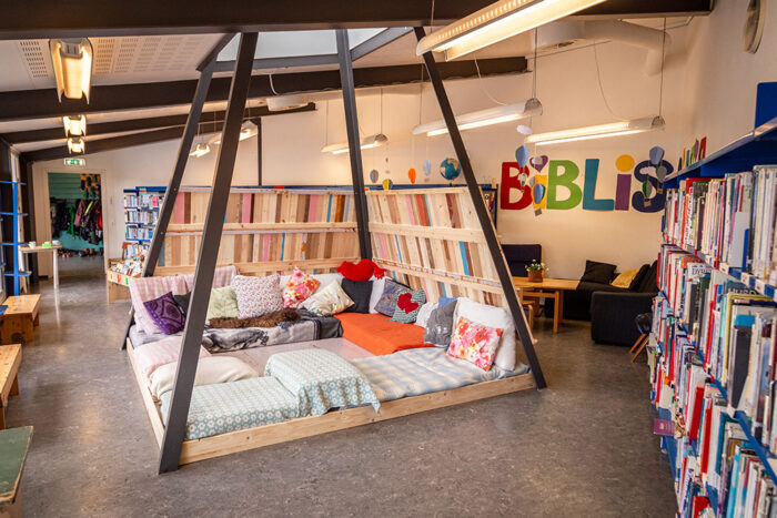 Skulebibliotek komprimert til nettside